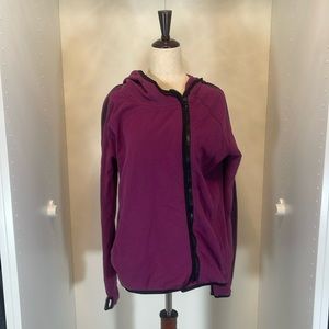PINK Maroon and Black Full Zip Hoodie Size Medium